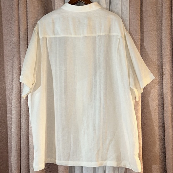 Paradise Collection Size XXL Linen Blend Short Sleeved Button Down Shirt - Picture 6 of 10